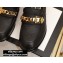 Gucci Textured Leather Mid-heel Loafers Black with Chain 2020