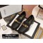 Gucci Textured Leather Mid-heel Loafers Black with Chain 2020