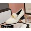 Gucci Textured Leather Mid-heel Loafers White with Chain 2020