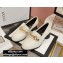 Gucci Textured Leather Mid-heel Loafers White with Chain 2020