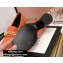 Gucci Textured Leather Mid-heel Loafers Orange with Chain 2020