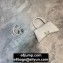 Balenciaga Hourglass XS Top Handle Bag in Grained Calfskin White
