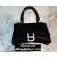 Balenciaga Hourglass XS Top Handle Bag in Grained Calfskin Black