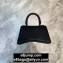 Balenciaga Hourglass Small Top Handle Bag in Grained Calfskin Black