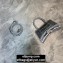 Balenciaga Hourglass XS Top Handle Bag in Crocodile Embossed Calfskin Silver