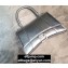 Balenciaga Hourglass Small Top Handle Bag Silver