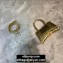 Balenciaga Hourglass XS Top Handle Bag in Crocodile Embossed Calfskin Gold