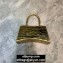 Balenciaga Hourglass Small Top Handle Bag in Crocodile Embossed Calfskin Gold