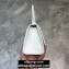 Balenciaga Hourglass XS Top Handle Bag in Crocodile Embossed Calfskin White/Silver