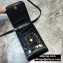 Balenciaga B. Phone Holder Bag in Crocodile Embossed Calfskin Black