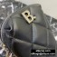 Balenciaga B. Quilted Leather Phone Holder Bag Black