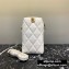 Balenciaga B. Quilted Leather Phone Holder Bag White