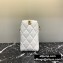 Balenciaga B. Quilted Leather Phone Holder Bag White