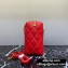 Balenciaga B. Quilted Leather Phone Holder Bag Red