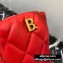 Balenciaga B. Quilted Leather Phone Holder Bag Red