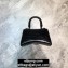 Balenciaga Hourglass XS Top Handle Bag in Crocodile Embossed Calfskin So Black
