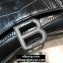 Balenciaga Hourglass XS Top Handle Bag in Crocodile Embossed Calfskin So Black