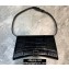 Balenciaga Hourglass Sling Bag Shoulder Bag Crocodile Embossed Calfskin Black