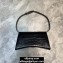 Balenciaga Hourglass Sling Bag Shoulder Bag Crocodile Embossed Calfskin Black