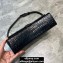 Balenciaga Hourglass Sling Bag Shoulder Bag Crocodile Embossed Calfskin Black