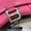 Balenciaga Hourglass XS Top Handle Bag in Crocodile Embossed Calfskin Pink/Silver
