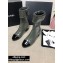 Chanel Heel 4.5cm Boots Patent Crinkled Dark Green/Black 2020