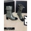 Chanel Heel 4.5cm Boots Patent Crinkled Dark Green/Black 2020