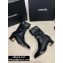 Chanel Heel 4.5cm Boots Patent Crinkled Black 2020