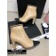 Chanel Heel Chain Ankle Boots Leather Beige 2020