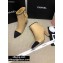 Chanel Heel Chain Ankle Boots Leather Beige 2020