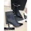 Chanel Heel Chain Ankle Boots Denim Black 2020