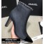 Chanel Heel Chain Ankle Boots Denim Black 2020