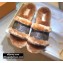 Louis Vuitton Mink Fur Lock It Flat Mules Brown 2020