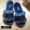 Louis Vuitton Mink Fur Lock It Flat Mules Blue 2020