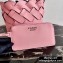 Prada Leather Tress Tote Bag with Woven Motif 1BG318 Pink 2020