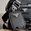 Prada Nylon and Saffiano Leather Messenger Bag with Strap 2VH048 Black 2020