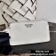 Prada Leather Tress Bucket Bag with Woven Motif 1BE049 White 2020