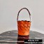 Prada Leather Tress Bucket Bag with Woven Motif 1BE049 Orange 2020