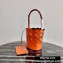 Prada Leather Tress Bucket Bag with Woven Motif 1BE049 Orange 2020