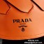 Prada Leather Tress Bucket Bag with Woven Motif 1BE049 Orange 2020