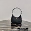 Prada Nylon and Crocodile Hobo Shoulder Bag 1BC204 Black 2020