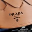 Prada Leather Tress Bucket Bag with Woven Motif 1BE049 Brown 2020