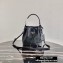 Prada Nylon and Saffiano Leather Bucket Bag 1BE055 Black 2020