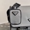 Prada Nylon and Saffiano Leather Shoulder Bag 2VD768 Gray 2020