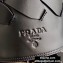 Prada Leather Tress Bucket Bag with Woven Motif 1BE049 Black 2020