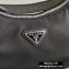 Prada Nylon and Crocodile Hobo Shoulder Bag 1BC204 Black 2020