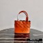 Prada Leather Tress Tote Bag with Woven Motif 1BG318 Orange 2020