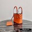 Prada Leather Tress Tote Bag with Woven Motif 1BG318 Orange 2020