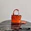 Prada Leather Tress Tote Bag with Woven Motif 1BG318 Orange 2020