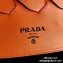 Prada Leather Tress Tote Bag with Woven Motif 1BG318 Orange 2020